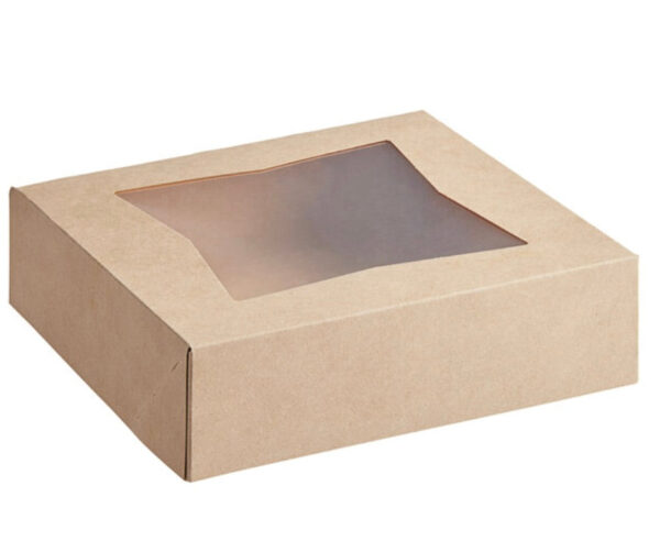 9" x 9" x 2 1/2" Kraft Auto-Popup Window Pie Box - Image 3