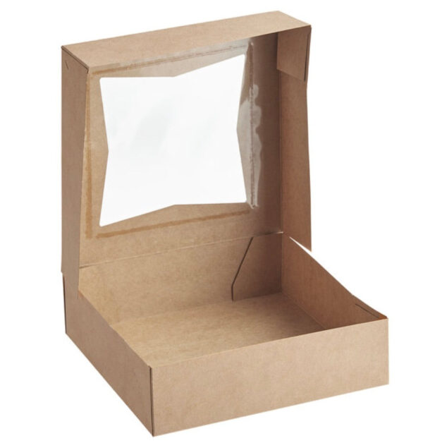 9" x 9" x 2 1/2" Kraft Auto-Popup Window Pie Box - Image 2