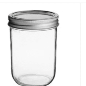 16 oz Wide Mouth Mason Jar with Silver Metal Lid and Band - 2/Pk