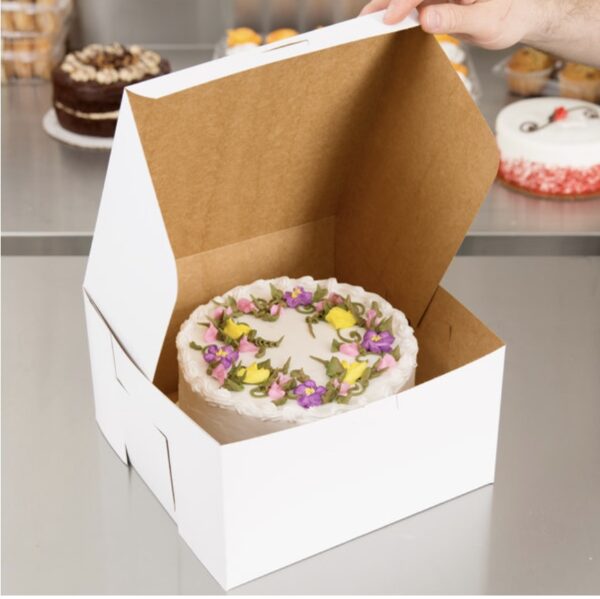10" x 10" x 5" White Cake/Bakery Box - 10/Pk - Image 2