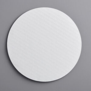 8" White Corrugated Grease-Resistant Cake Circle