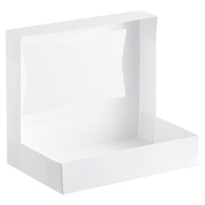 White Auto-Popup Window Donut / Bakery Box - 10/Pack  12" x 8" x 2 1/4"